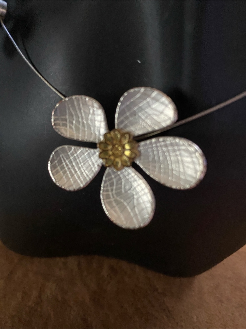Napier silver beaded, flower blossom Necklaces. Dime Linked Bracelet, earrings - Picture 3 of 11